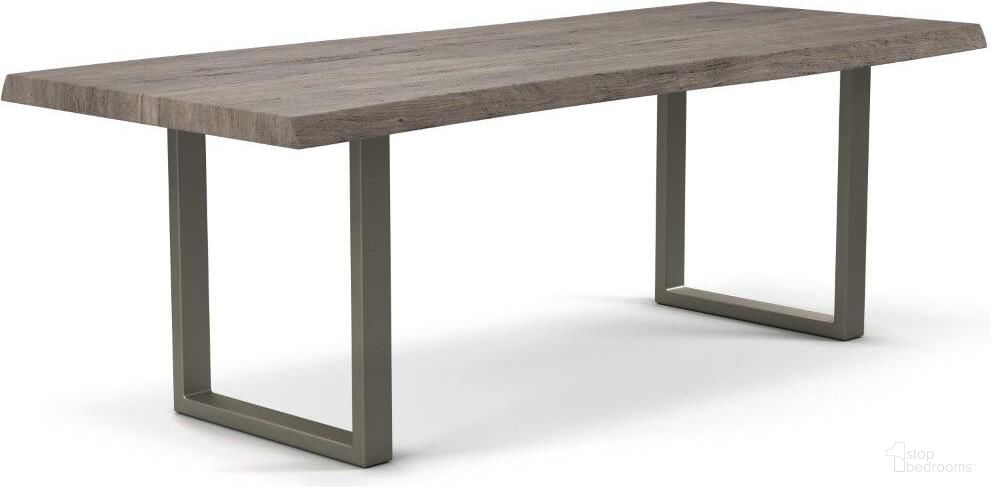 The appearance of Brooks 40 x 116 Inch U Base Dining Table In Sandblasted Grey Top And Pewter Base designed by Urbia in the modern / contemporary interior design. This grey piece of furniture  was selected by 1StopBedrooms from Brooks Collection to add a touch of cosiness and style into your home. Sku: IL-BRO-DT-116GY-0304. Table Base Style: Double Pedestal. Table Top Shape: Rectangular. Size: 40" x 116". Material: Acacia Wood.
