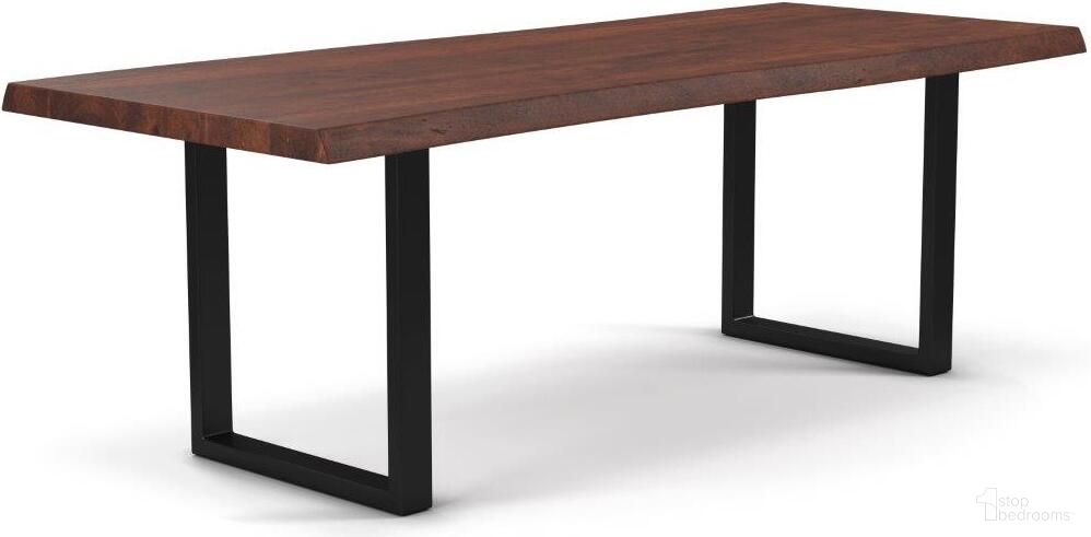 Brooks 40 x 79 Inch U Base Dining Table In Americano Top And Black Base