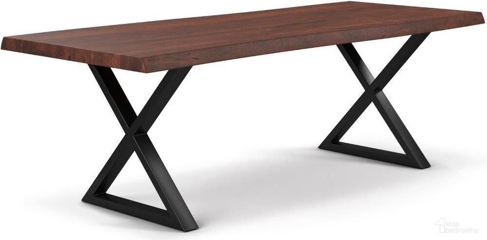 Brooks 40 x 79 Inch "X" Base Dining Table In Americano Top And Black Base