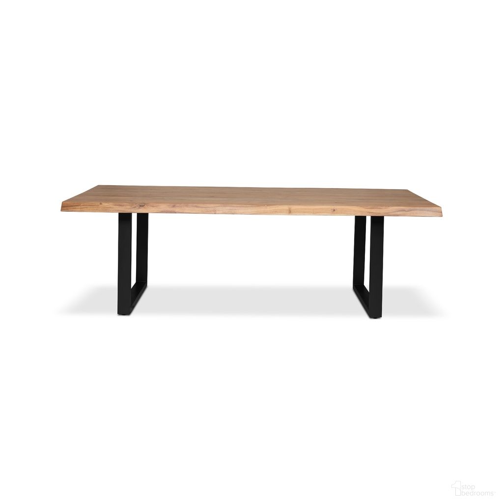 Brooks 92 Inch U Base Dining Table In Black and Teak