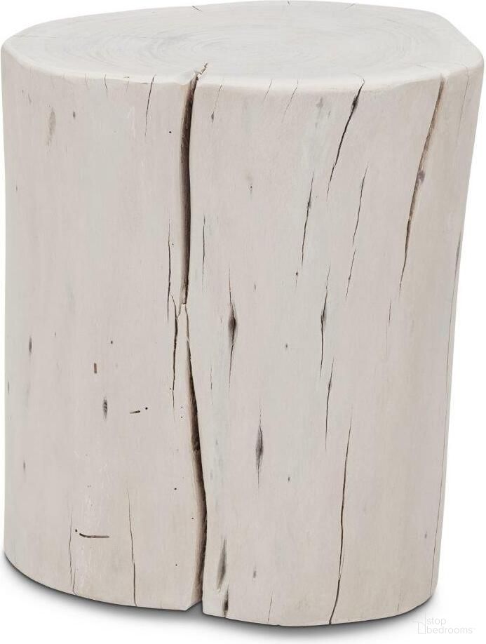 Brooks Solid Wood Stump In White Wash