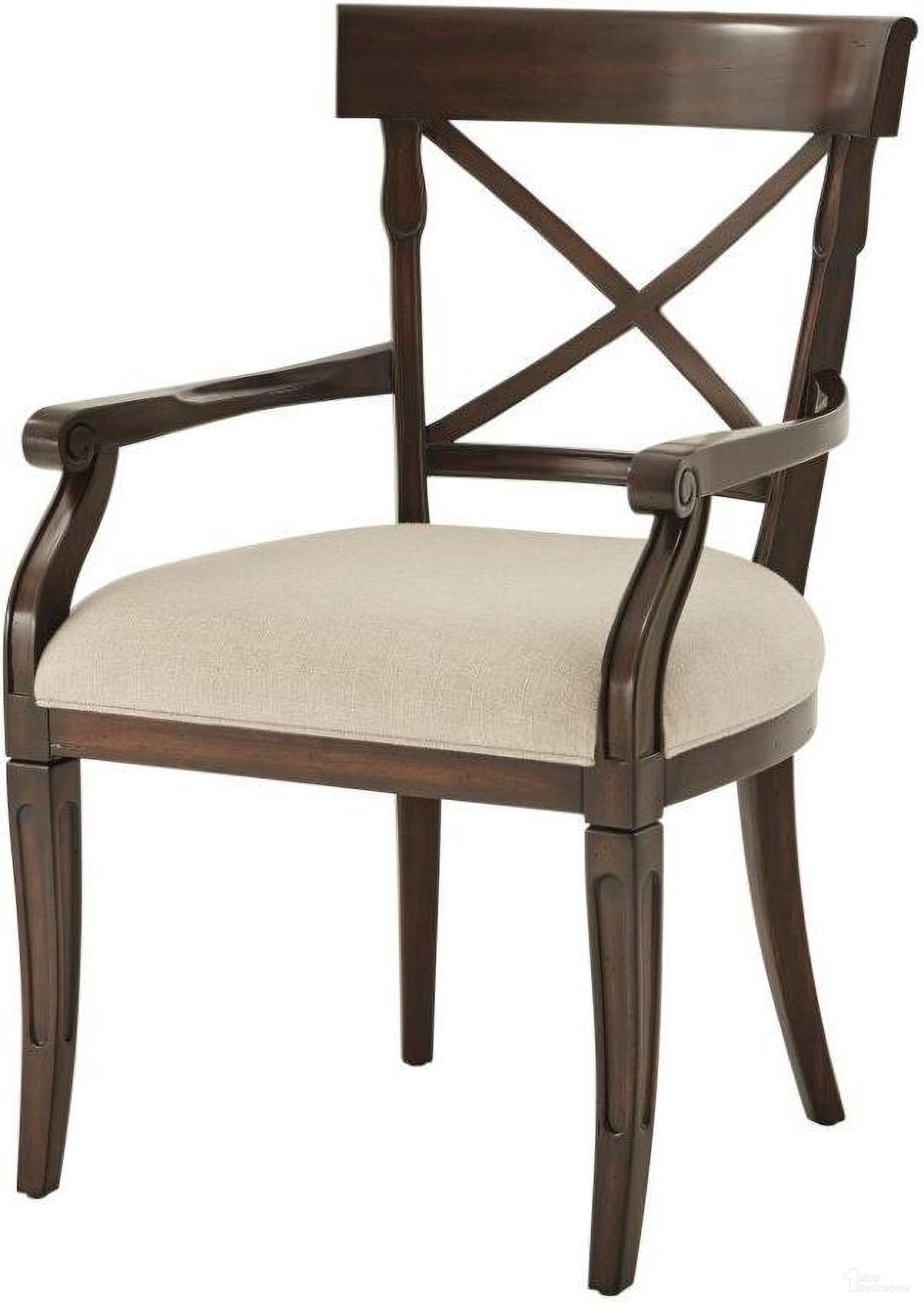 The appearance of Brooksby ArmChair Set Of 2 4100-830.1BFD designed by Theodore Alexander in the transitional interior design. This  piece of furniture  was selected by 1StopBedrooms from Brooksby Collection to add a touch of cosiness and style into your home. Sku: 4100-830.1BFD. Material: Upholstered. Chair Type: Arm Chair.
