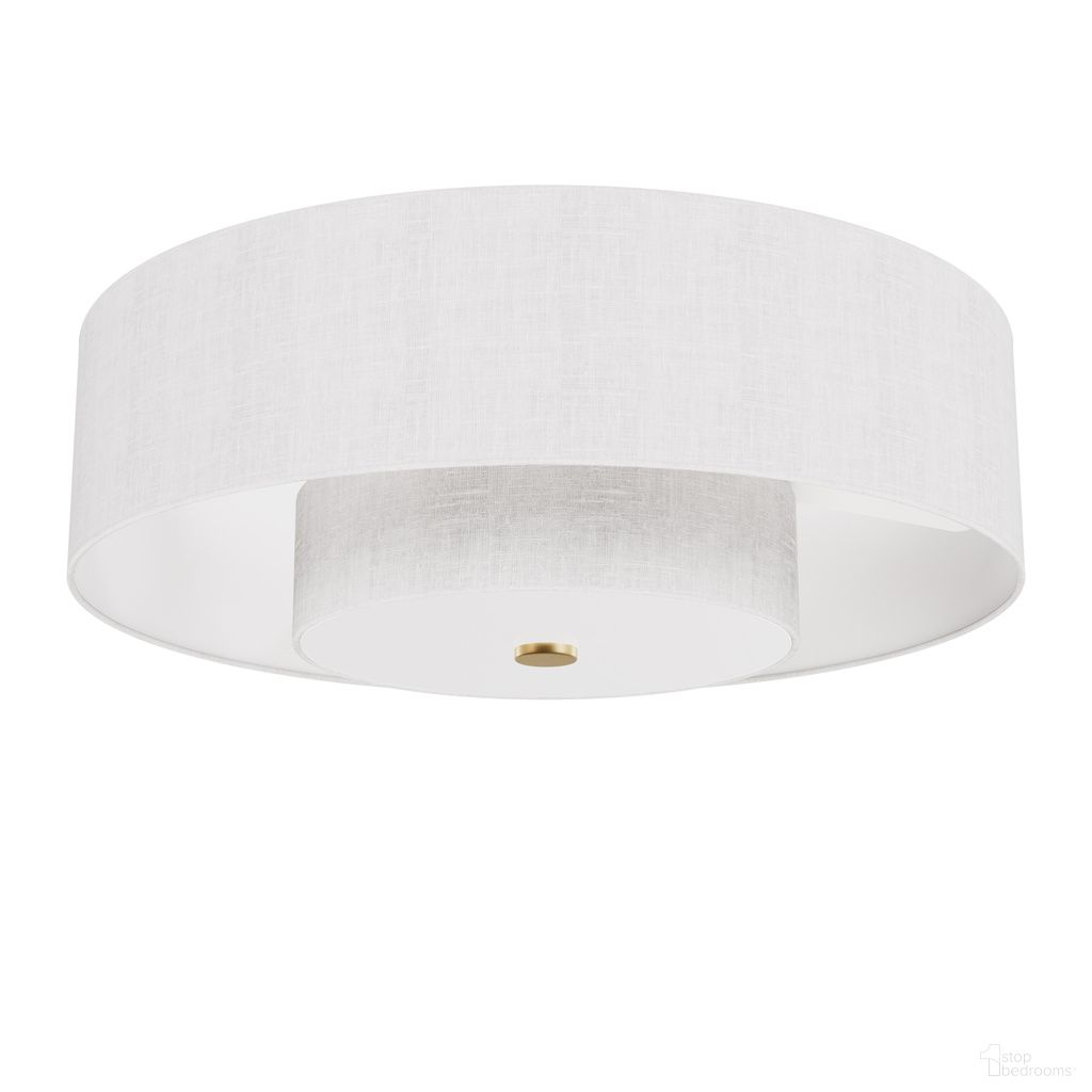Brookside 30 Inch Ceiling Fan with LED Light Kit and Handheld Remote In Luxe Gold and Fresh White
