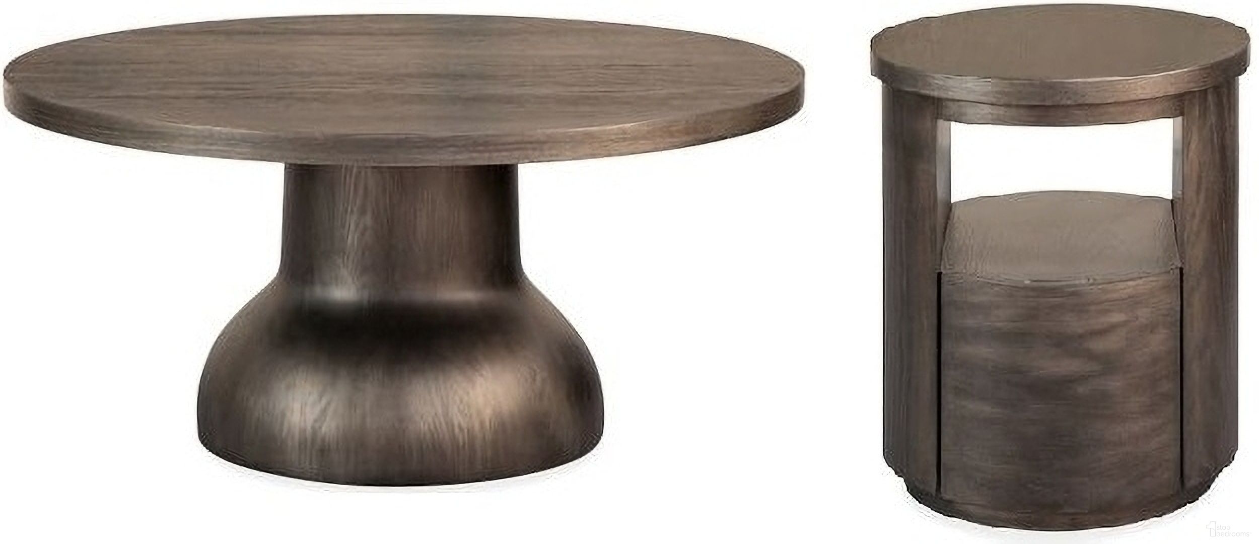The appearance of Brosley Round Occasional Table Set designed by Magnussen in the transitional interior design. This brown piece of furniture  was selected by 1StopBedrooms from Bosley Collection to add a touch of cosiness and style into your home. Sku: T5762-45B;T5762-45T;T5762-05. Material: Oak Veneer.