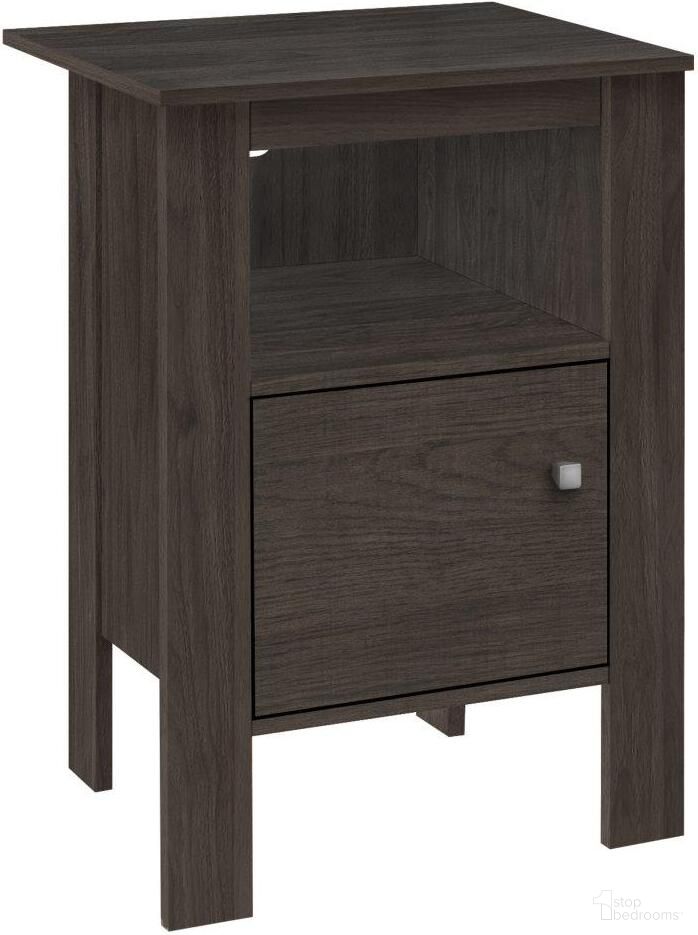 Brown Oak Night Stand With Storage