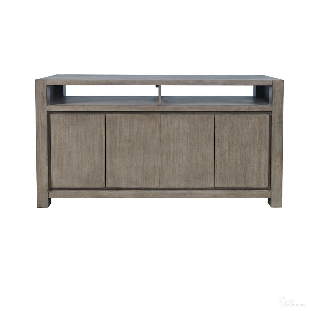 Brownstone 60 Inch Media Console TV Stand with Four-Door Cabinet Storage In Slate and Gray