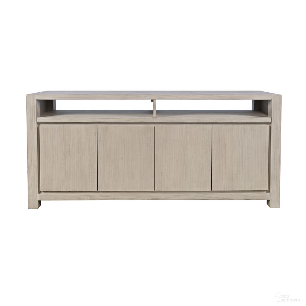 The appearance of Brownstone 70 Inch Media Console TV Stand with Four-Door Cabinet Storage In Sand and Tan designed by Jofran in the modern / contemporary interior design. This sand/tan piece of furniture  was selected by 1StopBedrooms from Brownstone Collection to add a touch of cosiness and style into your home. Sku: 2515-70. Material: Pine.