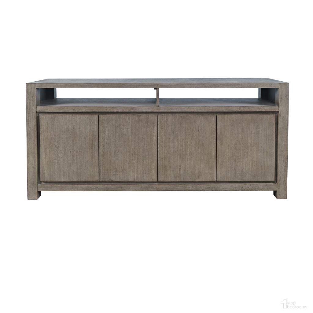 Brownstone 70 Inch Media Console TV Stand with Four-Door Cabinet Storage In Slate and Gray