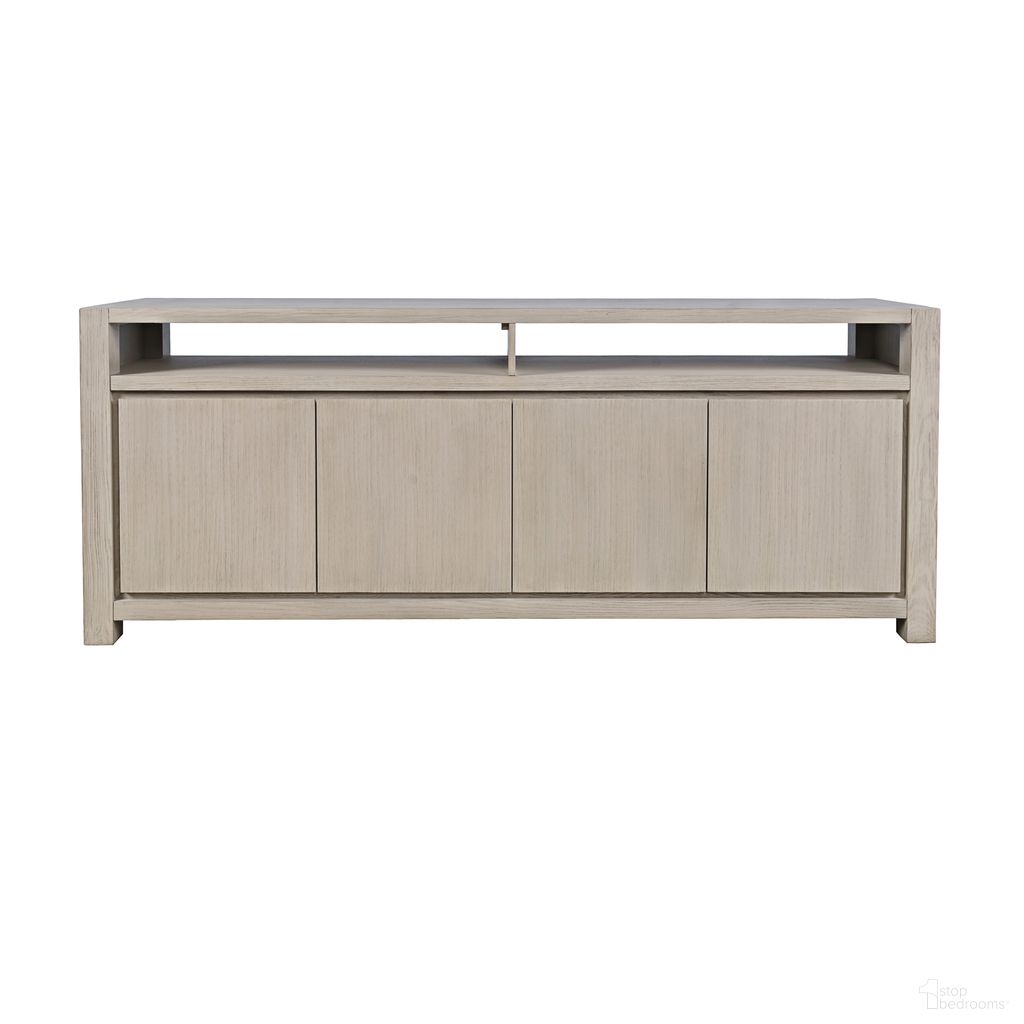The appearance of Brownstone 80 Inch Media Console TV Stand with Four-Door Cabinet Storage In Sand and Tan designed by Jofran in the modern / contemporary interior design. This sand/tan piece of furniture  was selected by 1StopBedrooms from Brownstone Collection to add a touch of cosiness and style into your home. Sku: 2515-80. Material: Pine.
