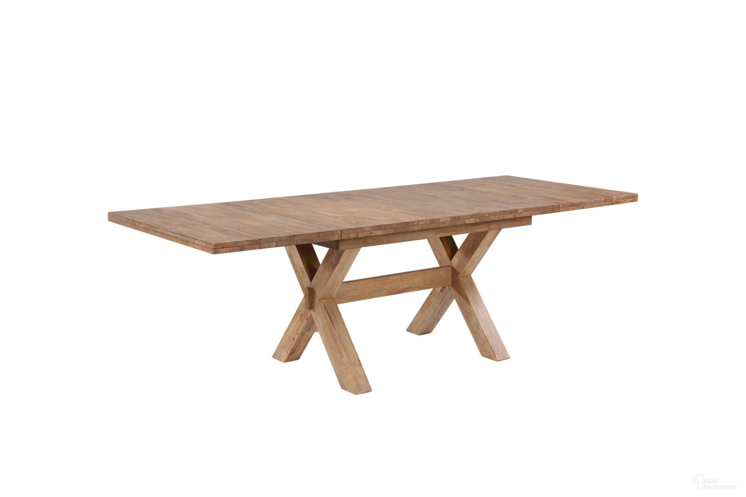 Brownstone Trestle Dining Table Complete In Warm Brown