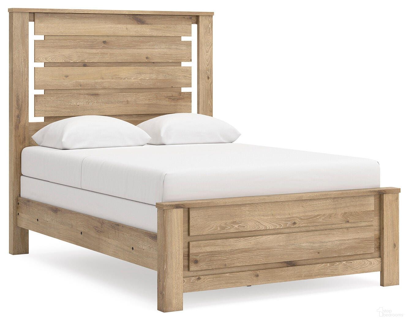 Brozmont Full Panel Bed In Tan