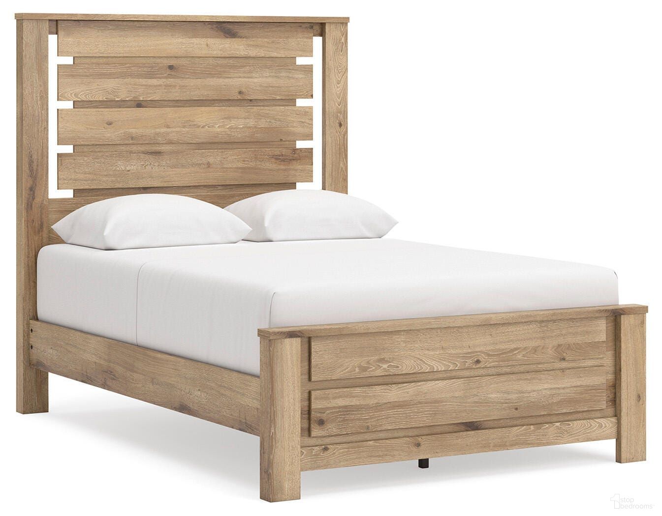 Brozmont Full Panel Platform Bed In Tan