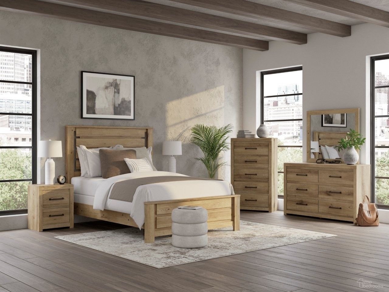 Brozmont Panel Bedroom Set In Tan