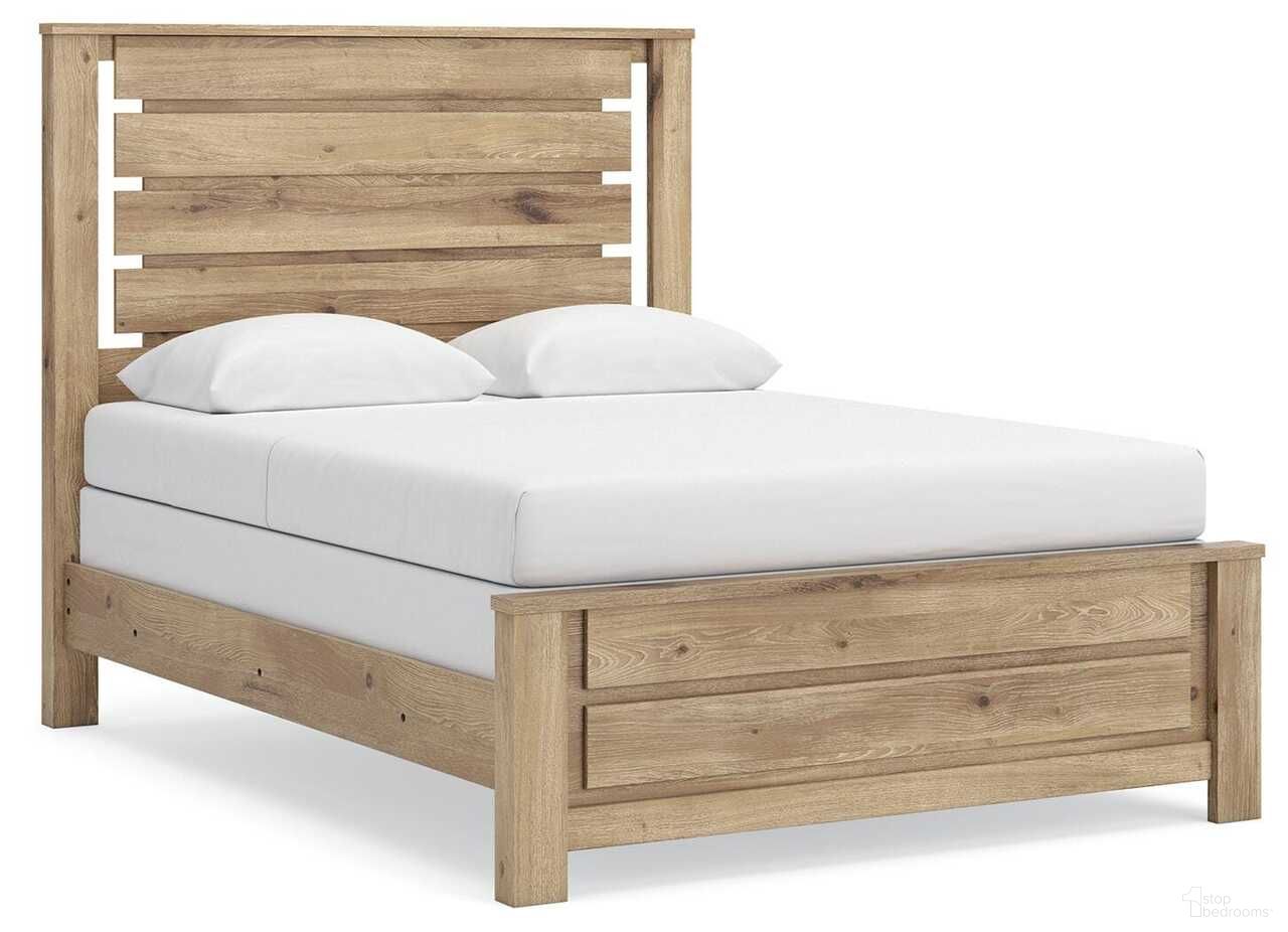 Brozmont Queen Panel Bed In Tan