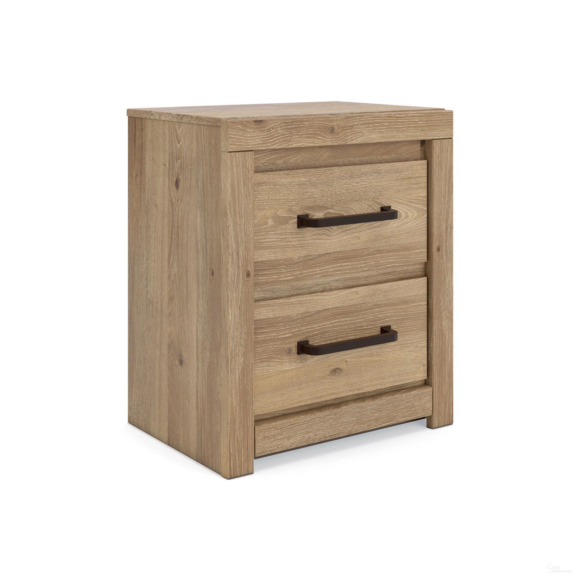 Brozmont Two Drawer NightStand In Tan