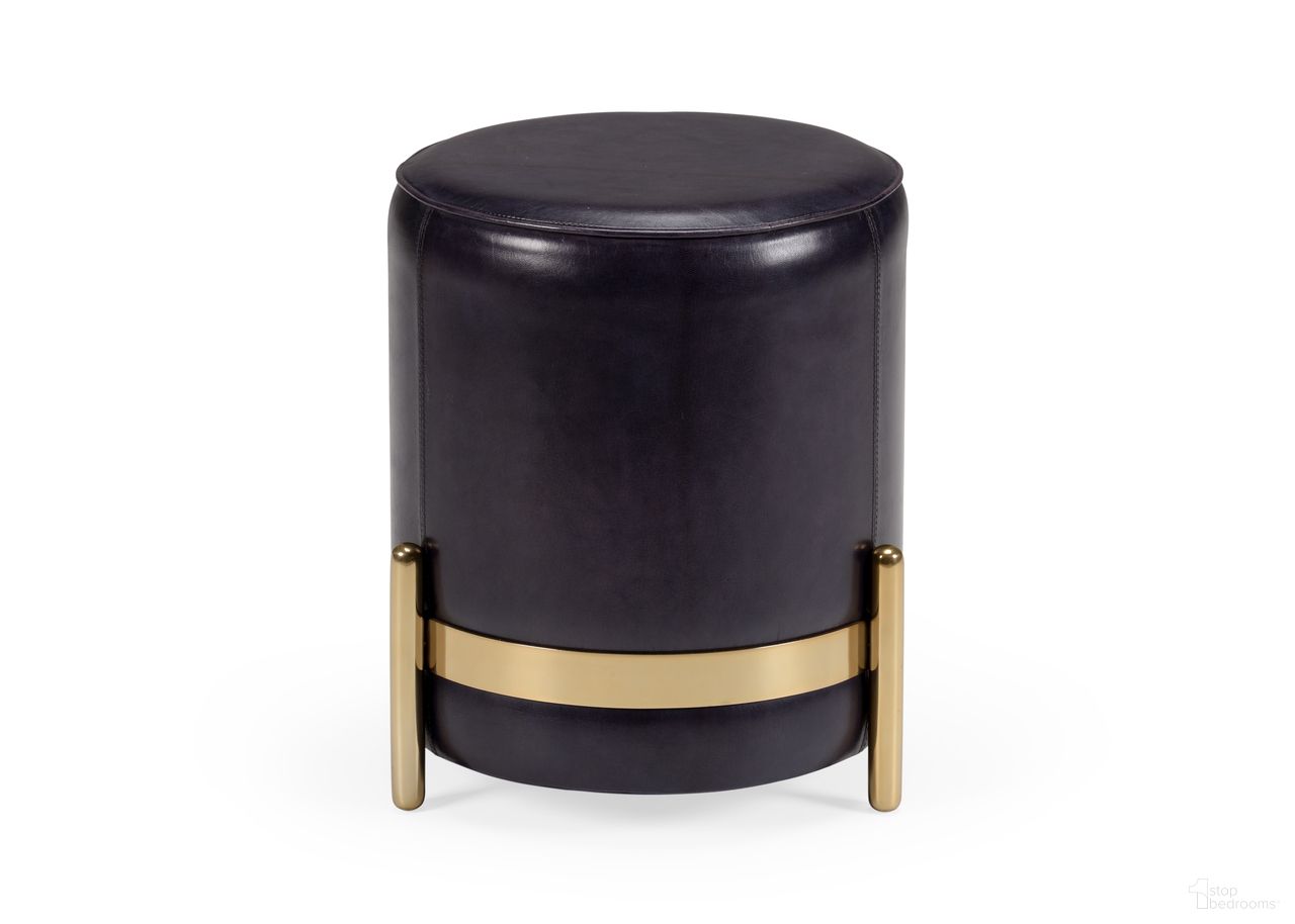 The appearance of Bruce Stool In Blue designed by Wildwood in the modern / contemporary interior design. This blue piece of furniture  was selected by 1StopBedrooms from Wildwood Collection to add a touch of cosiness and style into your home. Sku: 490509. Material: Leather.