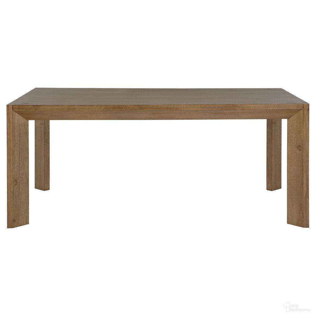 The appearance of Bruner 72 Inch Rectangular Wood Dining Table In Natural Brown designed by Coaster in the country / farmhouse interior design. This natural brown piece of furniture  was selected by 1StopBedrooms from Bruner Collection to add a touch of cosiness and style into your home. Sku: 109101. Table Base Style: Legs. Material: MDF. Table Top Shape: Rectangular. Size: 42" x 72".