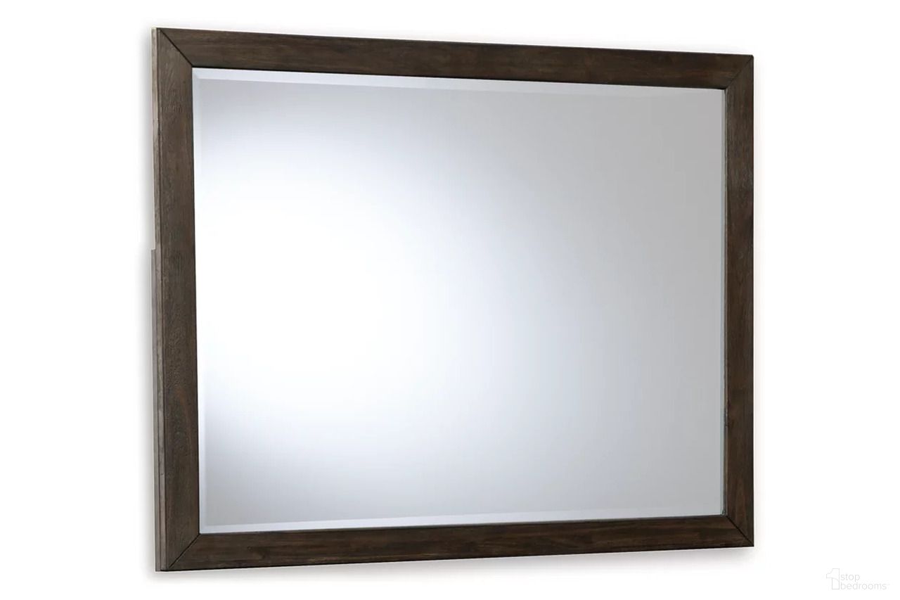 The appearance of Bruxworth Bedroom Mirror In Dark Brown designed by Signature Design by Ashley in the traditional interior design. This dark brown piece of furniture  was selected by 1StopBedrooms from Bruxworth Collection to add a touch of cosiness and style into your home. Sku: B745-36. Material: Glass.