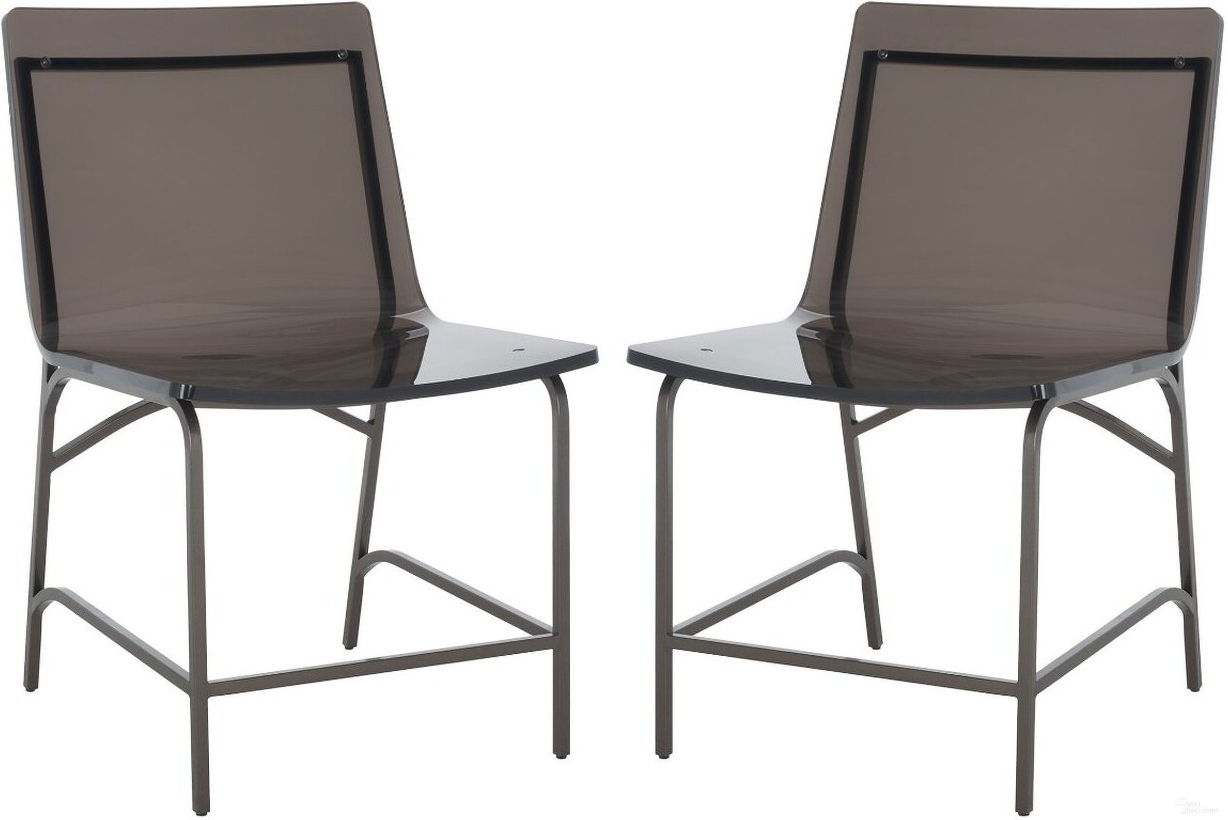The appearance of Bryant Acrylic Dining Chair Set of 2 In Gray and Black designed by Safavieh Couture in the glam interior design. This gray and black piece of furniture was selected by 1StopBedrooms from Bryant Collection to add a touch of cosiness and style into your home. Sku: SFV2566B-SET2. Material: Iron. Chair Type: Side Chair.