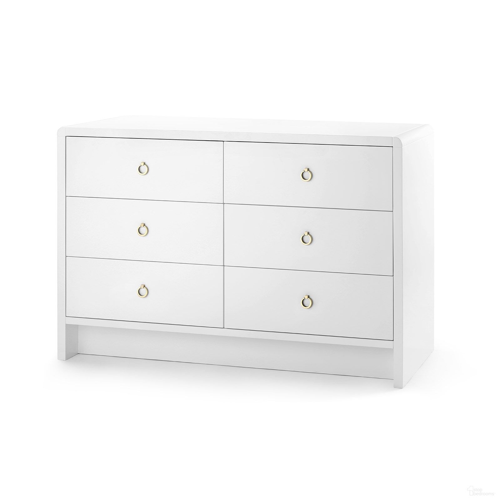 The appearance of Bryant Extra Large 6-Drawer In White Pearl designed by Villa & House in the transitional interior design. This white pearl piece of furniture was selected by 1StopBedrooms from Bryant Collection to add a touch of cosiness and style into your home. Sku: BRY-250-09. Material: Wood.