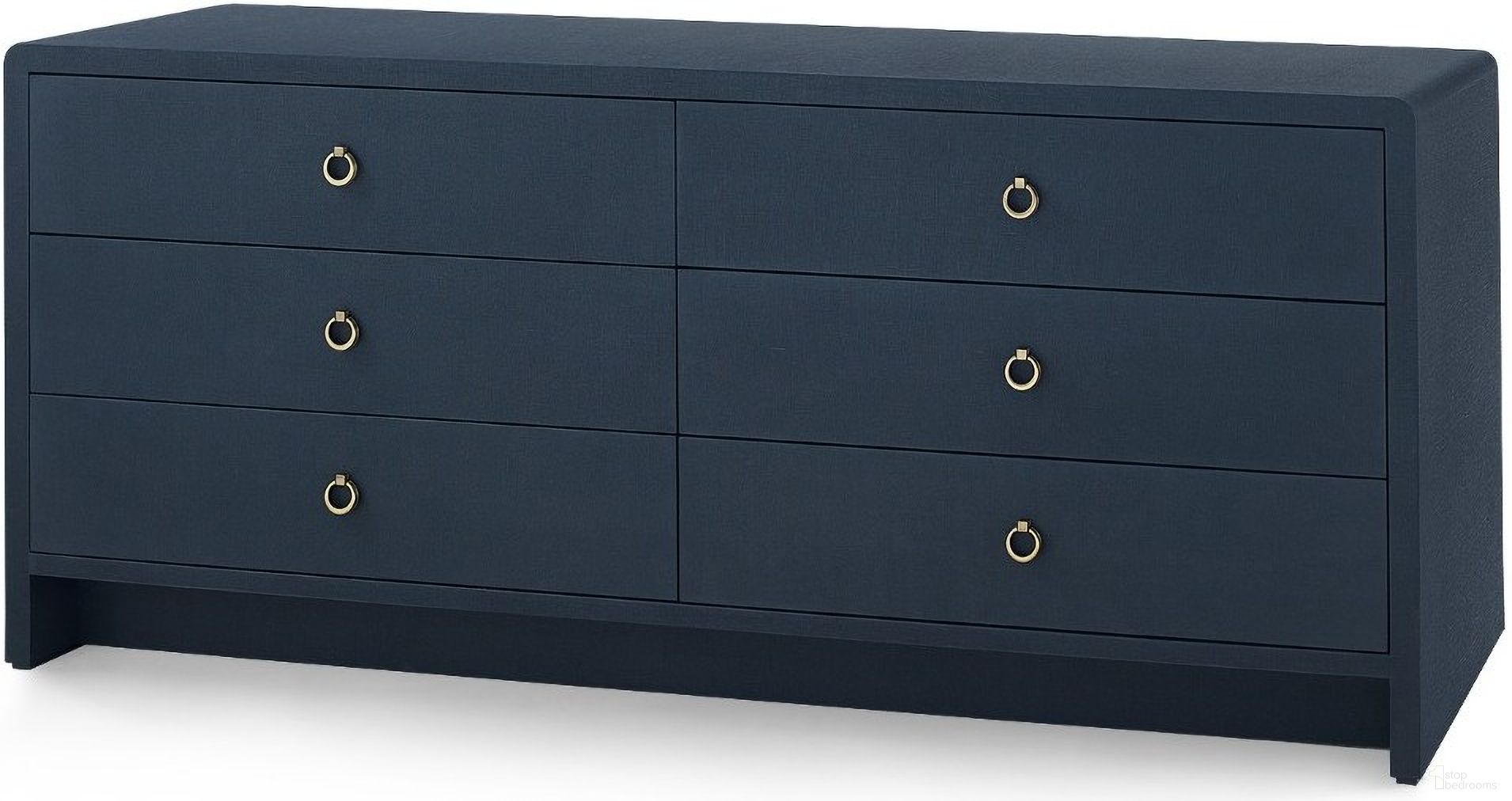 The appearance of Bryant Linen Extra Wide Large 6-Drawer In Blue Steel designed by Villa & House in the transitional interior design. This blue piece of furniture was selected by 1StopBedrooms from Bryant Collection to add a touch of cosiness and style into your home. Sku: BRY-260-5198. Material: Linen.