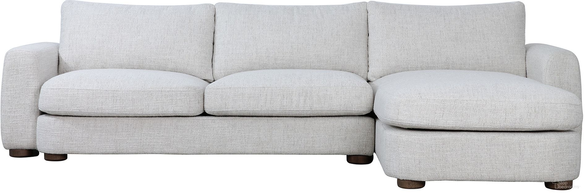 The appearance of Bryce 114 Inch Canvas Linen Upholstery Wood Modern RAF Sectional In Beige and Brown designed by Salted Oak in the modern / contemporary interior design. This beige and brown piece of furniture was selected by 1StopBedrooms from Bryce Collection to add a touch of cosiness and style into your home. Sku: STO4502-CNL. Material: Linen. Orientation: RAF.