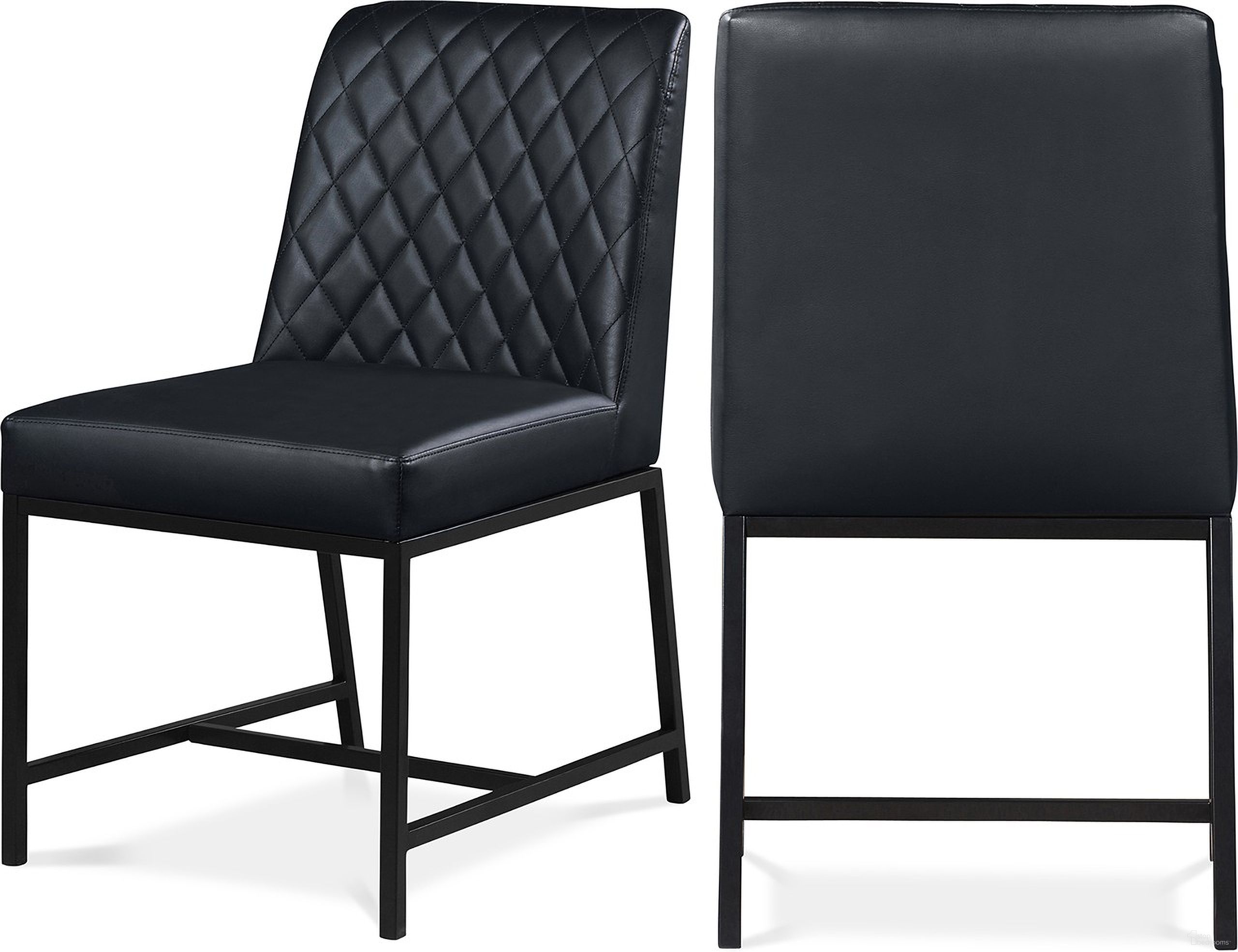 Bryce Vegan Leather Dining Chair Set of 2 In Black