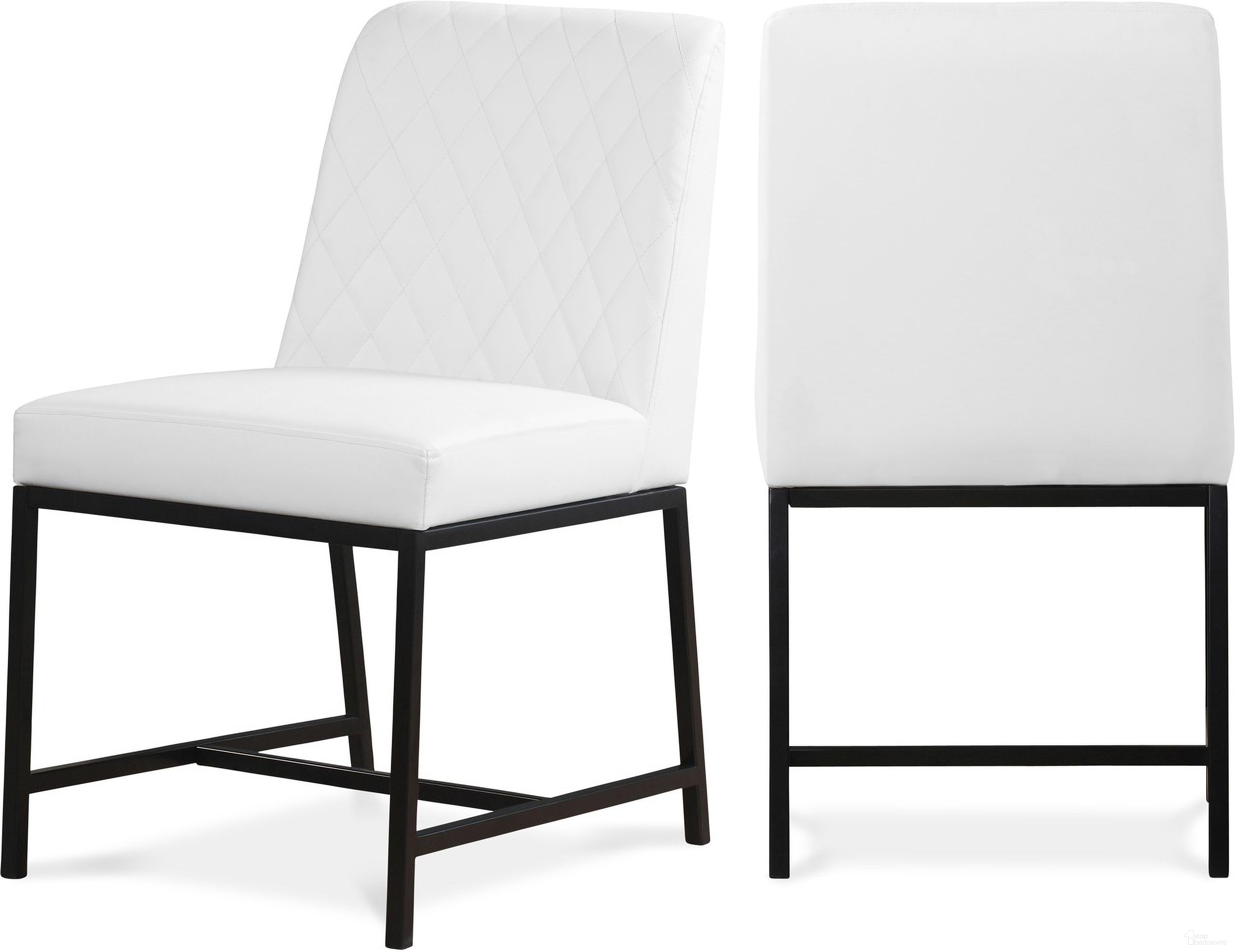Bryce Vegan Leather Dining Chair Set of 2 In White