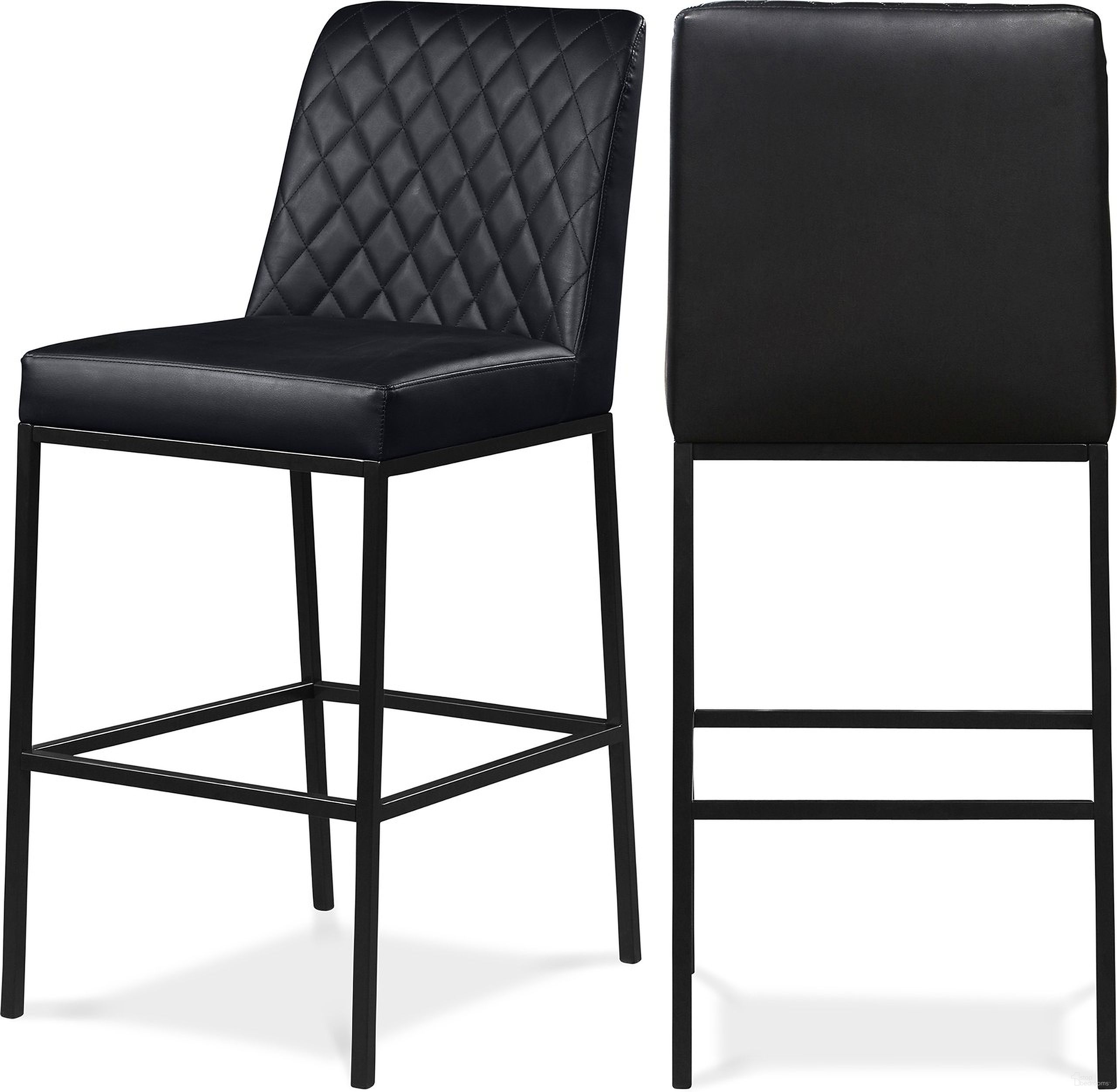 Bryce Vegan Leather Stool Set of 2 In Black