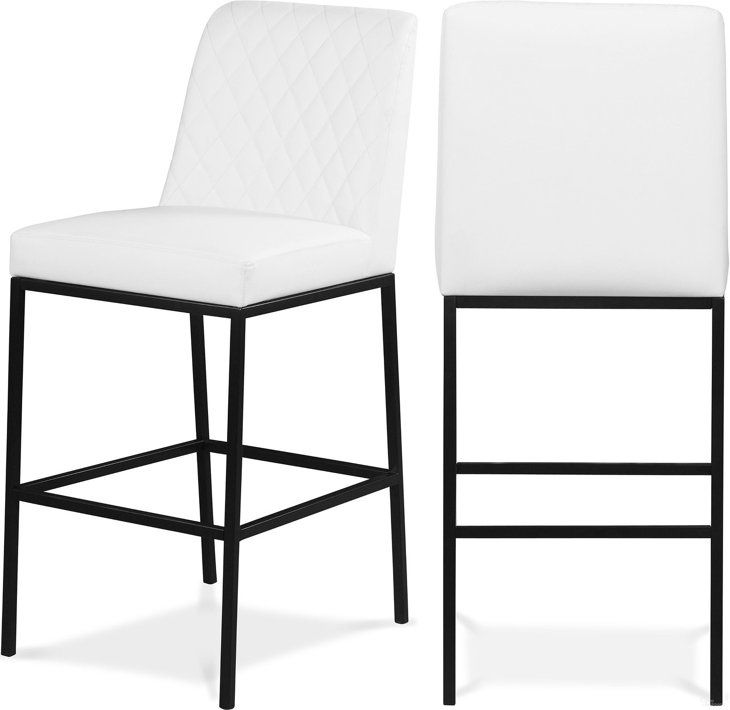 Bryce Vegan Leather Stool Set of 2 In White