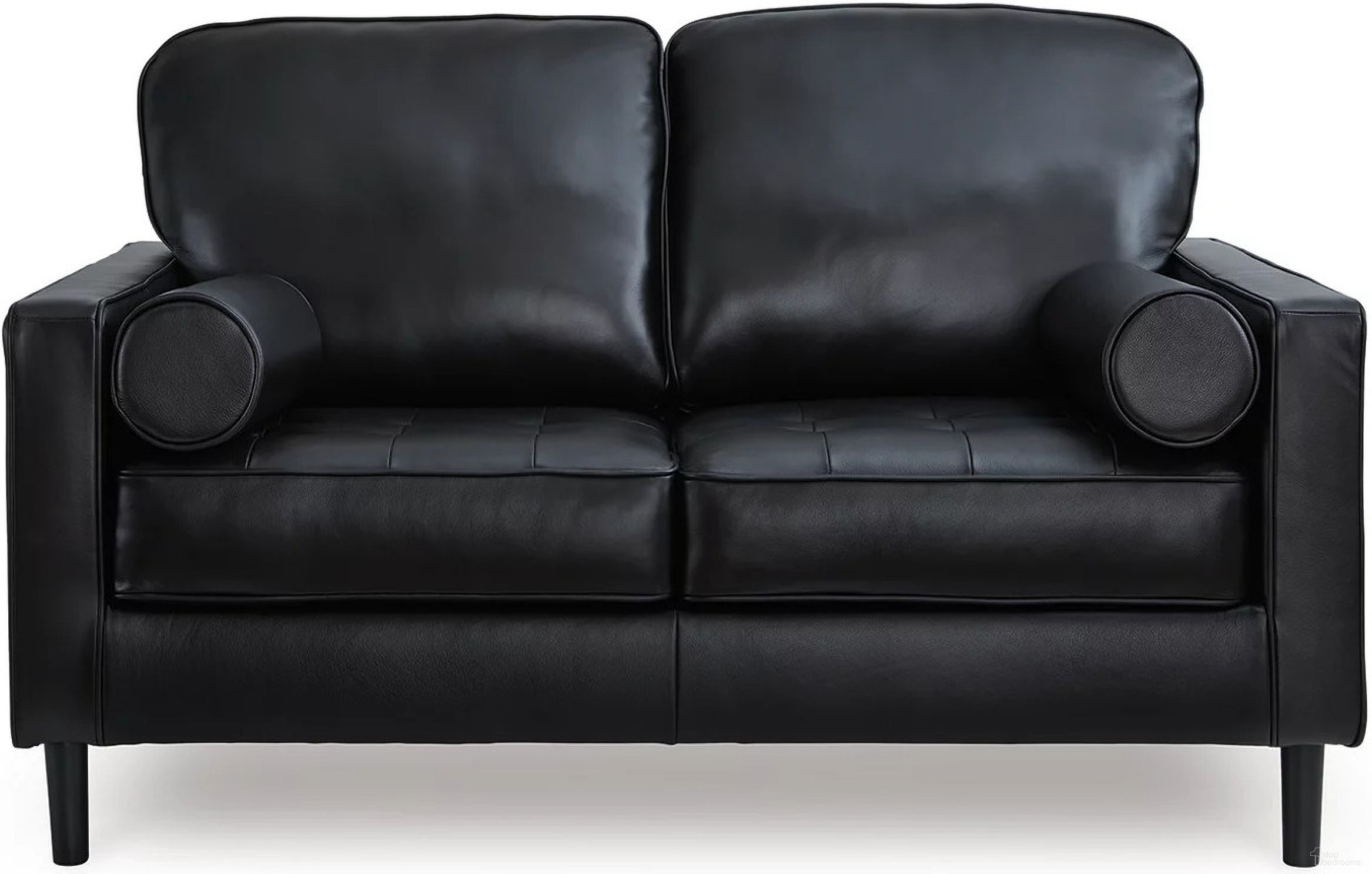 The appearance of Bryceview Loveseat In Onyx designed by Signature Design by Ashley in the modern / contemporary interior design. This onyx piece of furniture was selected by 1StopBedrooms from Bryceview Collection to add a touch of cosiness and style into your home. Sku: 2120535. Material: Leather Match.