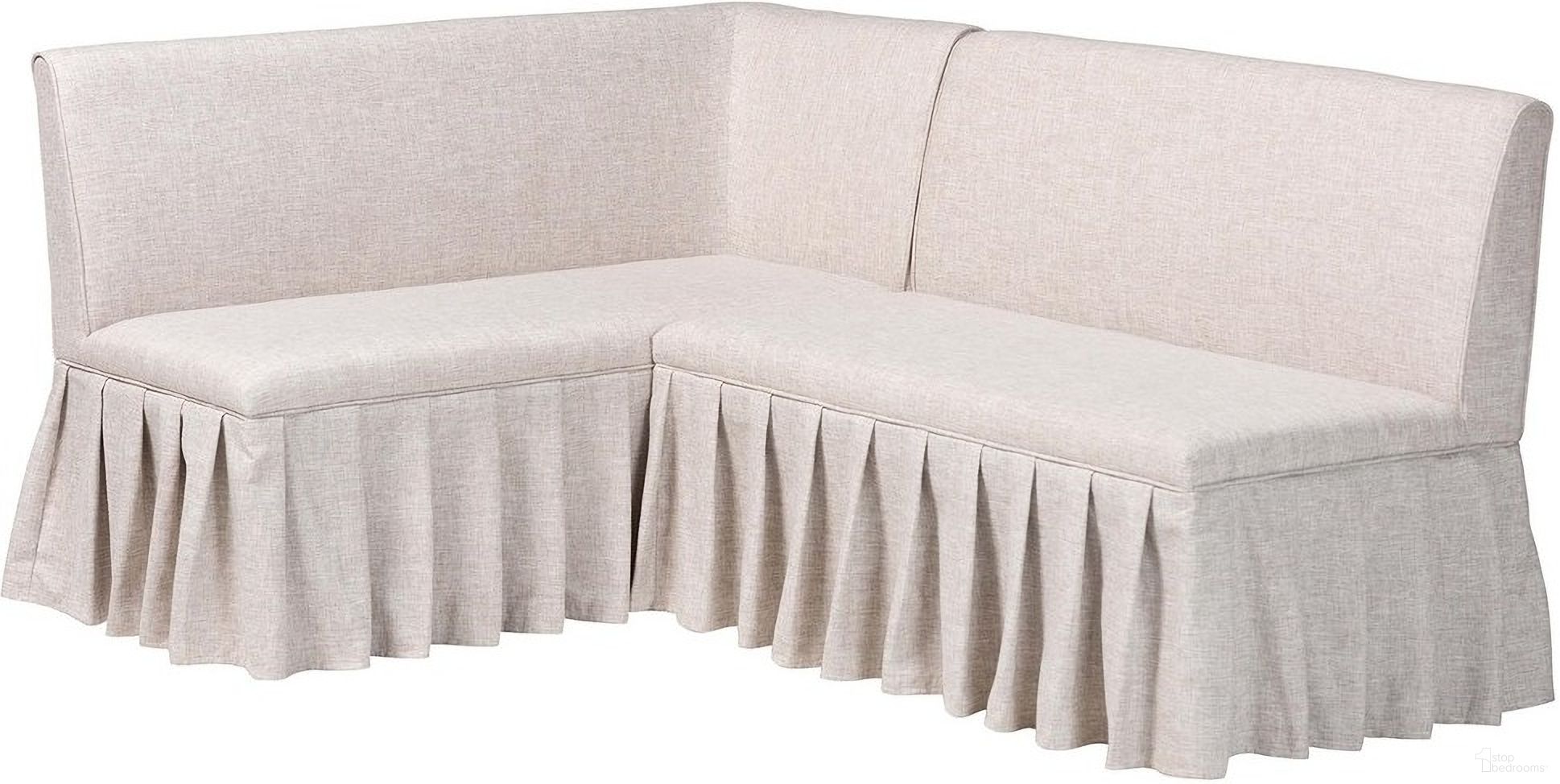The appearance of Bryna Dining Nook Bench Set In Beige and Dark Brown designed by Baxton Studio in the modern / contemporary interior design. This beige and dark brown piece of furniture  was selected by 1StopBedrooms from Bryna Collection to add a touch of cosiness and style into your home. Sku: BBT8085-Beige-H1217-3-2PC SF Bench. Material: MDF.