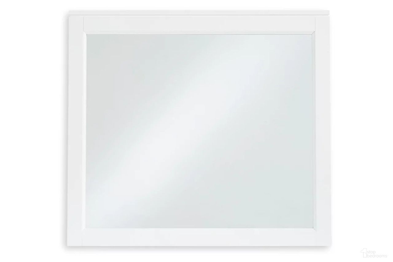 The appearance of Brynburg Bedroom Mirror In White designed by Signature Design by Ashley in the modern / contemporary interior design. This white piece of furniture  was selected by 1StopBedrooms from Brynburg Collection to add a touch of cosiness and style into your home. Sku: B488-36. Material: Glass.
