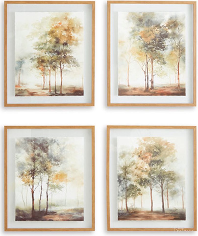 The appearance of Bryneford Wall Art Set of 4 In Multi designed by Signature Design by Ashley in the transitional interior design. This multi piece of furniture  was selected by 1StopBedrooms from Bryneford Collection to add a touch of cosiness and style into your home. Sku: A8000411. Material: Glass.