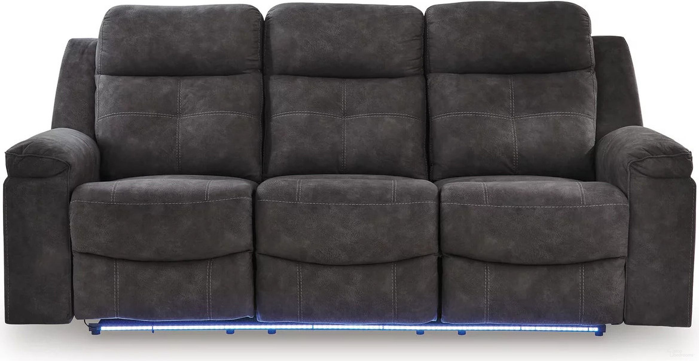 The appearance of Brysonview Reclining Sofa In Charcoal designed by Signature Design by Ashley in the modern / contemporary interior design. This charcoal piece of furniture was selected by 1StopBedrooms from Brysonview Collection to add a touch of cosiness and style into your home. Sku: 6360588. Material: Fabric.