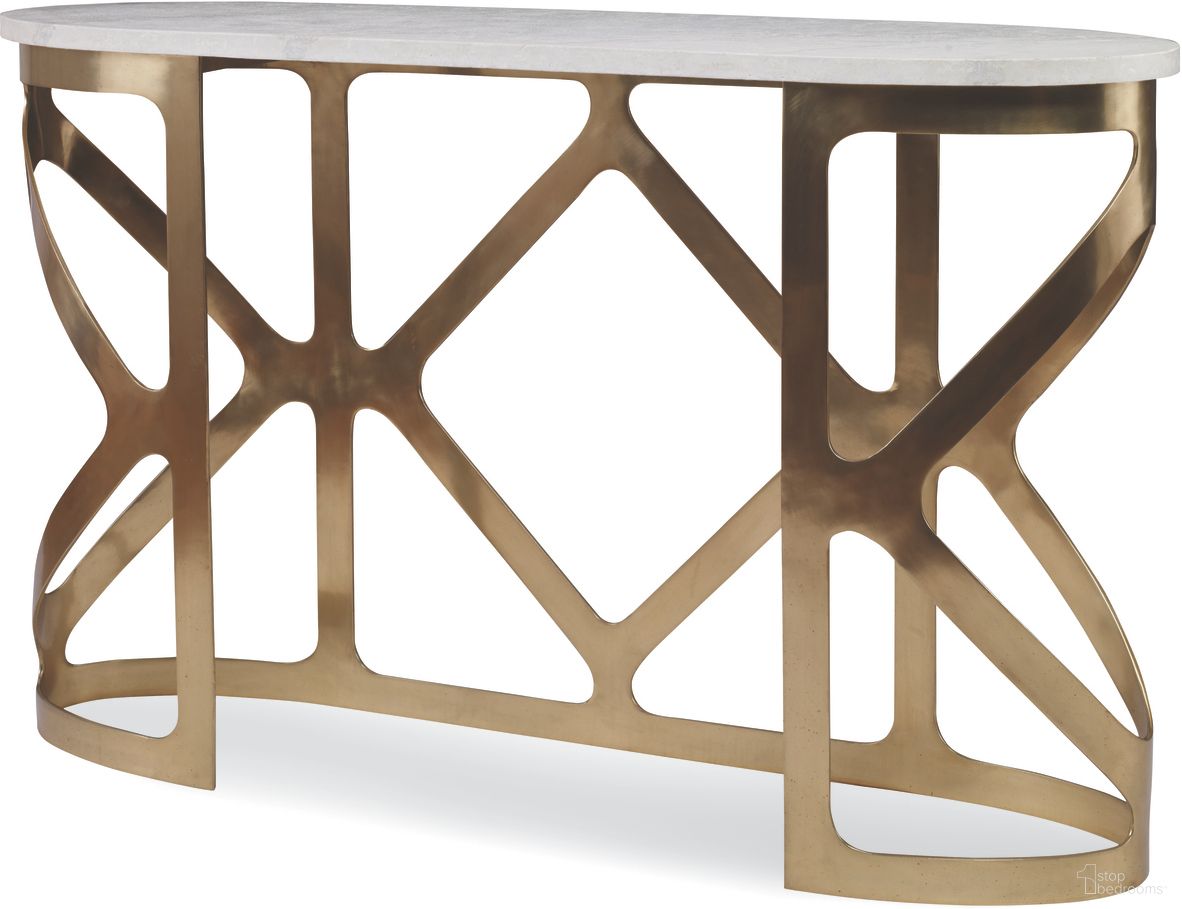 The appearance of Buccellati Bangle Console In White designed by Century Furniture in the modern / contemporary interior design. This white piece of furniture  was selected by 1StopBedrooms from Grand Tour Furniture Collection to add a touch of cosiness and style into your home. Sku: SF5676. Material: Marble.