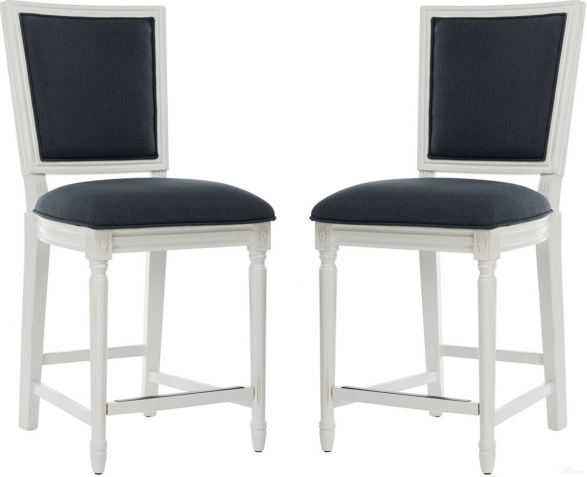 The appearance of Buchanan Navy and Creme Rectangle Counter Stool Set of 2 designed by Safavieh in the modern / contemporary interior design. This navy piece of furniture  was selected by 1StopBedrooms from Buchanan Collection to add a touch of cosiness and style into your home. Sku: FOX6271C-SET2. Material: Wood.