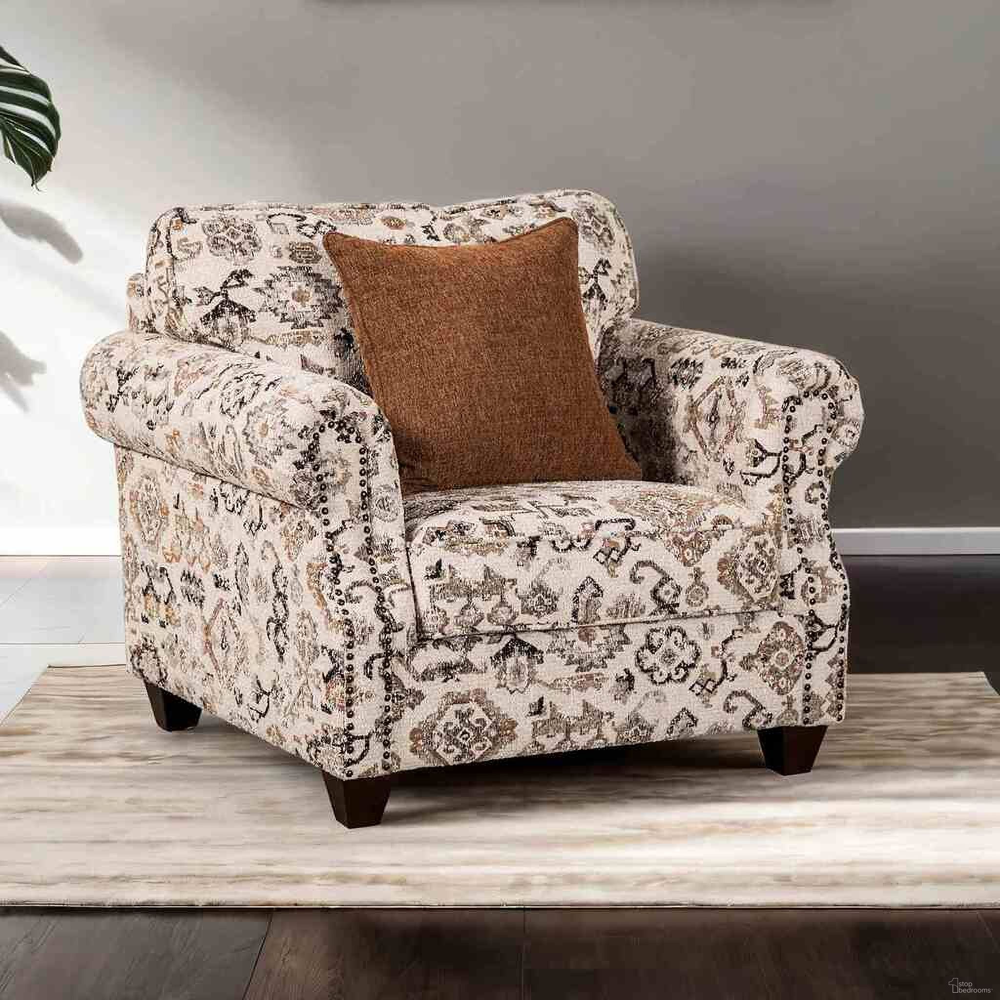 The appearance of Buckhurst Accent Chair In Taupe designed by Furniture of America in the transitional interior design. This taupe piece of furniture  was selected by 1StopBedrooms from Buckhurst Collection to add a touch of cosiness and style into your home. Sku: FM61110TP-CH-PT. Material: Fabric.