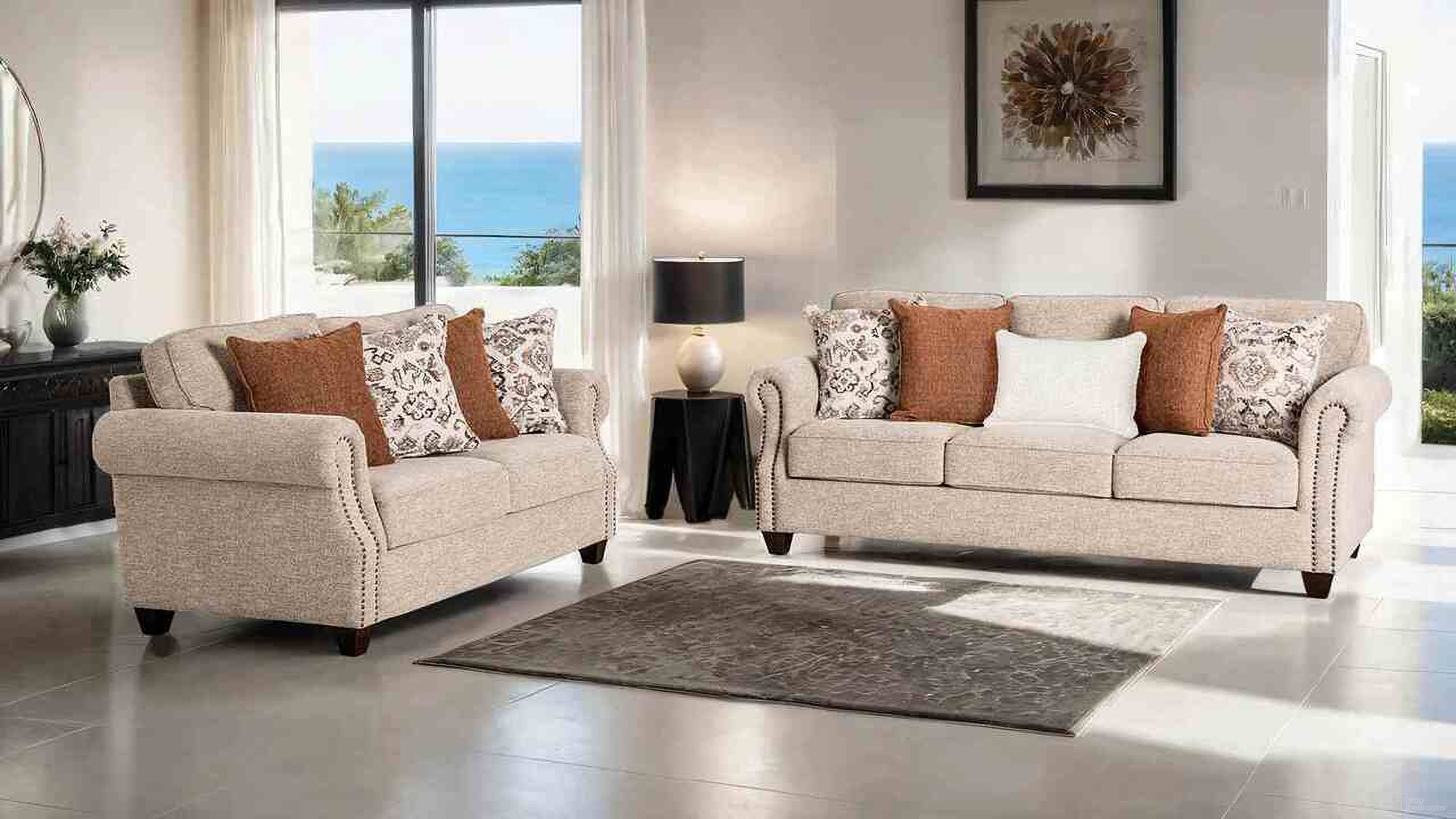 The appearance of Buckhurst Living Room Set In Taupe designed by Furniture of America in the transitional interior design. This taupe piece of furniture  was selected by 1StopBedrooms from Buckhurst Collection to add a touch of cosiness and style into your home. Sku: FM61110TP-SF;FM61110TP-LV. Material: Engineered Wood.