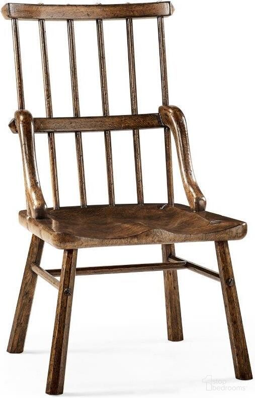 Buckingham Rustic Dark Oak Country Chair With Plank Seat 493402-SC-TDO