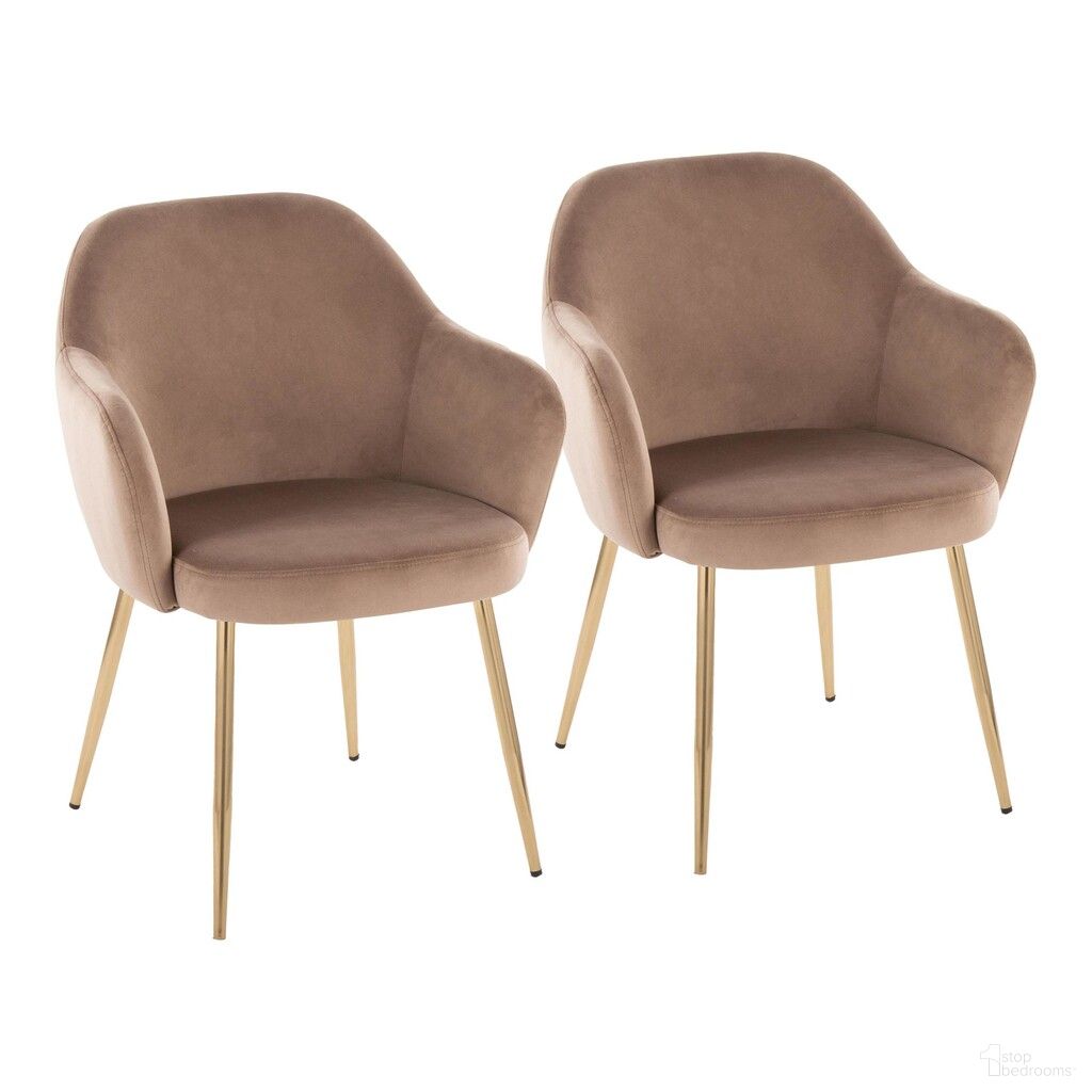 Buena Dining Chair Set of 2 In Brown and Gold