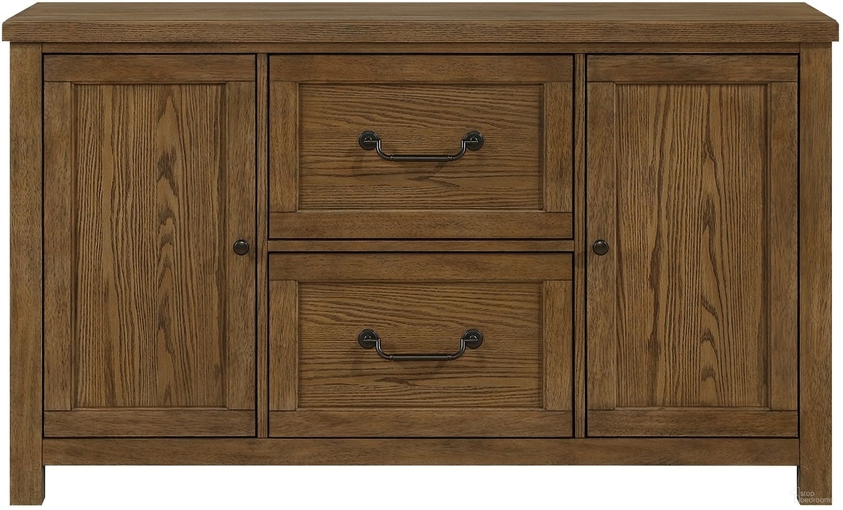The appearance of Wyatt Buffet/Server In Brown designed by Homelegance in the rustic / southwestern interior design. This brown piece of furniture  was selected by 1StopBedrooms from Wyatt Collection to add a touch of cosiness and style into your home. Sku: 6017-55. Material: Wood.