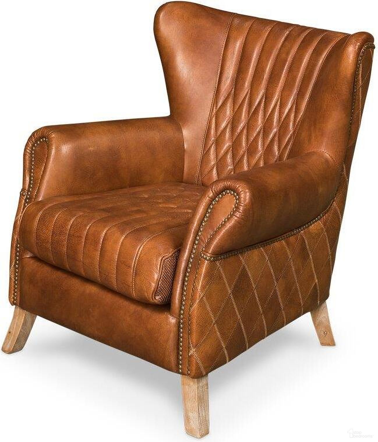 The appearance of Bugatti Brown Leather Arm Chair designed by Sarreid in the transitional interior design. This brown piece of furniture  was selected by 1StopBedrooms from Bugatti Collection to add a touch of cosiness and style into your home. Sku: 29773. Material: Leather.