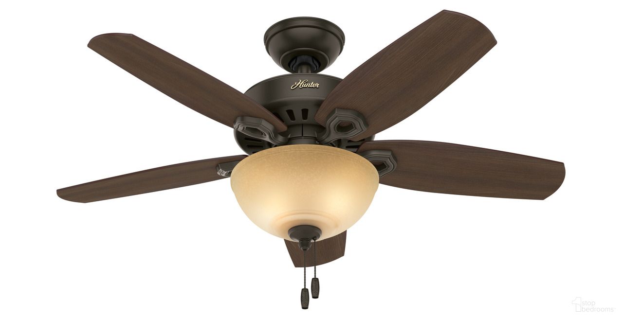 Builder 42 Inch Ceiling Fan with LED Light Kit and Pull Chain In New Bronze and Brazilian Cherry