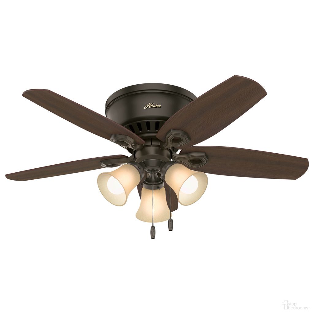The appearance of Builder 42 Inch Low Profile Ceiling Fan with LED Light Kit and Pull Chain In New Bronze and Brazilian Cherry designed by Hunter Fan in the traditional interior design. This new bronze/brazilian cherry piece of furniture  was selected by 1StopBedrooms from Builder Collection to add a touch of cosiness and style into your home. Sku: 51091. Material: MDF.