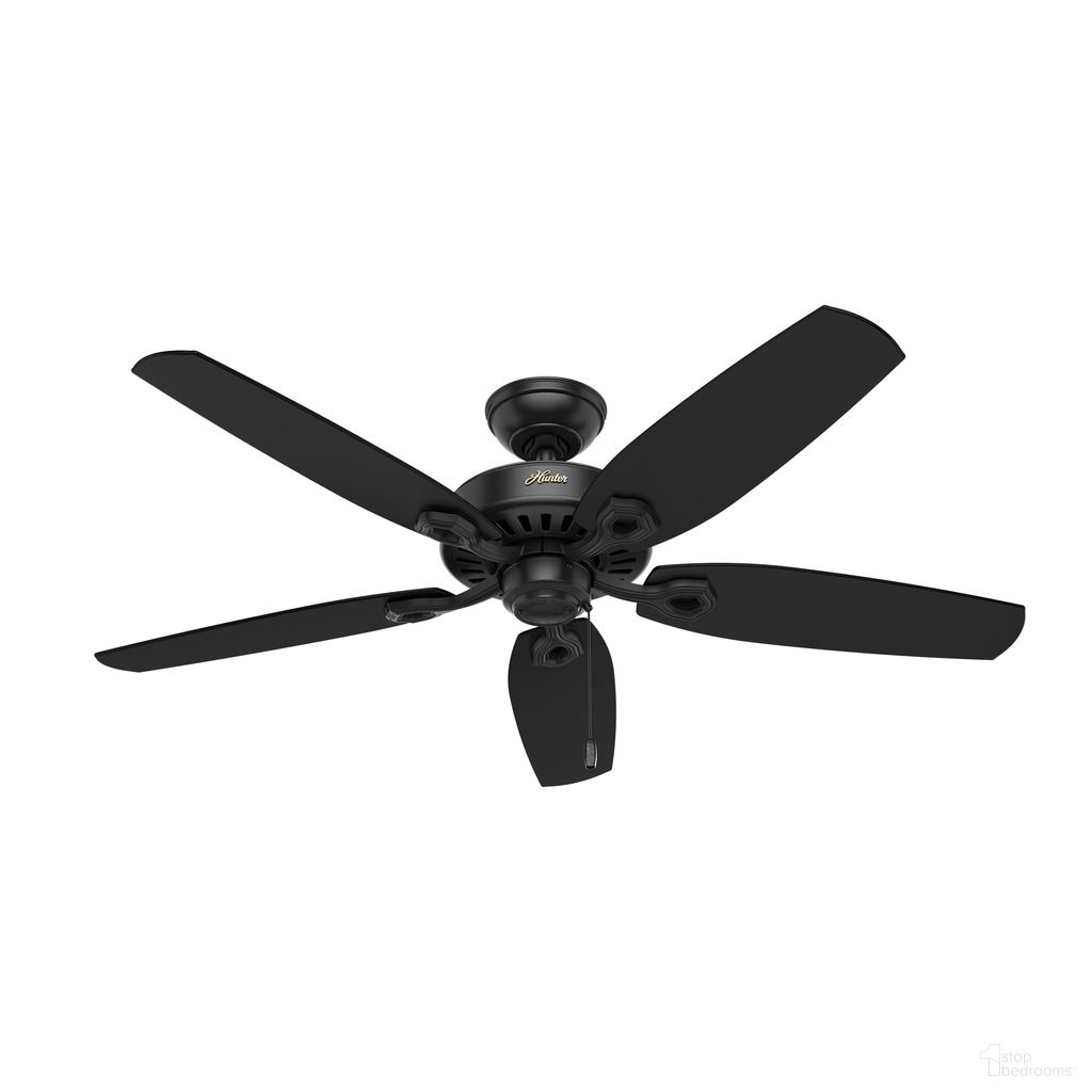 The appearance of Builder 52 Inch Ceiling Fan and Pull Chain In Matte Black and Peppered Walnut designed by Hunter Fan in the traditional interior design. This matte black/peppered walnut piece of furniture  was selected by 1StopBedrooms from Builder Collection to add a touch of cosiness and style into your home. Sku: 53243. Material: Composite.