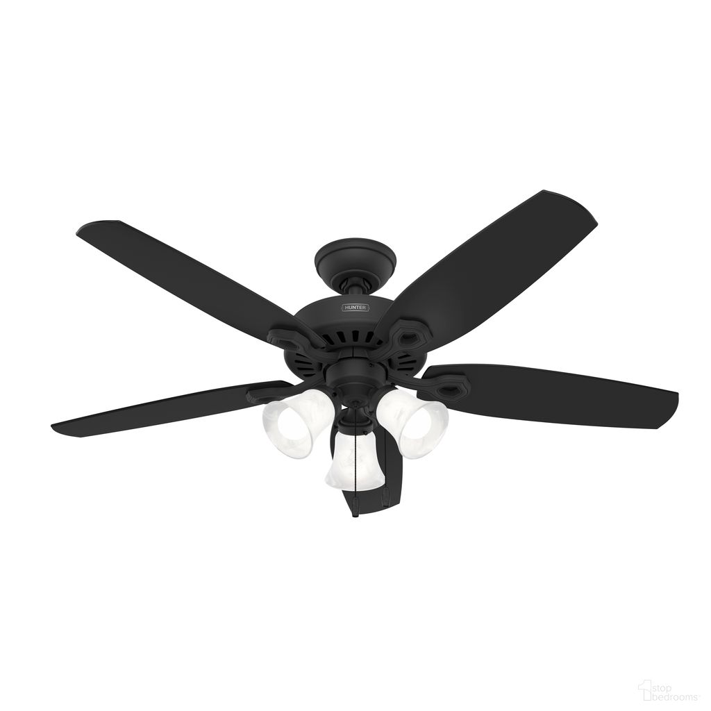 The appearance of Builder 52 Inch Ceiling Fan with LED Light Kit and Pull Chain In Matte Black designed by Hunter Fan in the traditional interior design. This matte black piece of furniture was selected by 1StopBedrooms from Builder Collection to add a touch of cosiness and style into your home. Sku: 52387. Material: Composite.