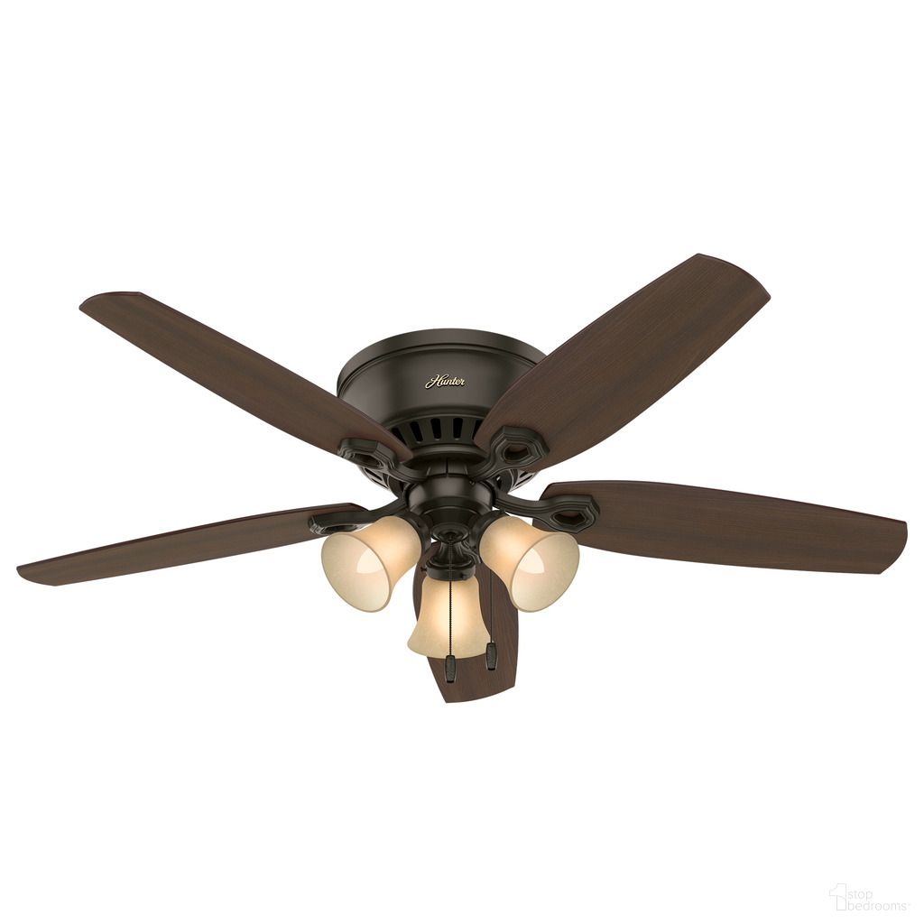 The appearance of Builder 52 Inch Low Profile Ceiling Fan with LED Light Kit and Pull Chain In New Bronze and Brazilian Cherry designed by Hunter Fan in the traditional interior design. This new bronze/brazilian cherry piece of furniture was selected by 1StopBedrooms from Builder Collection to add a touch of cosiness and style into your home. Sku: 53327. Material: Composite.