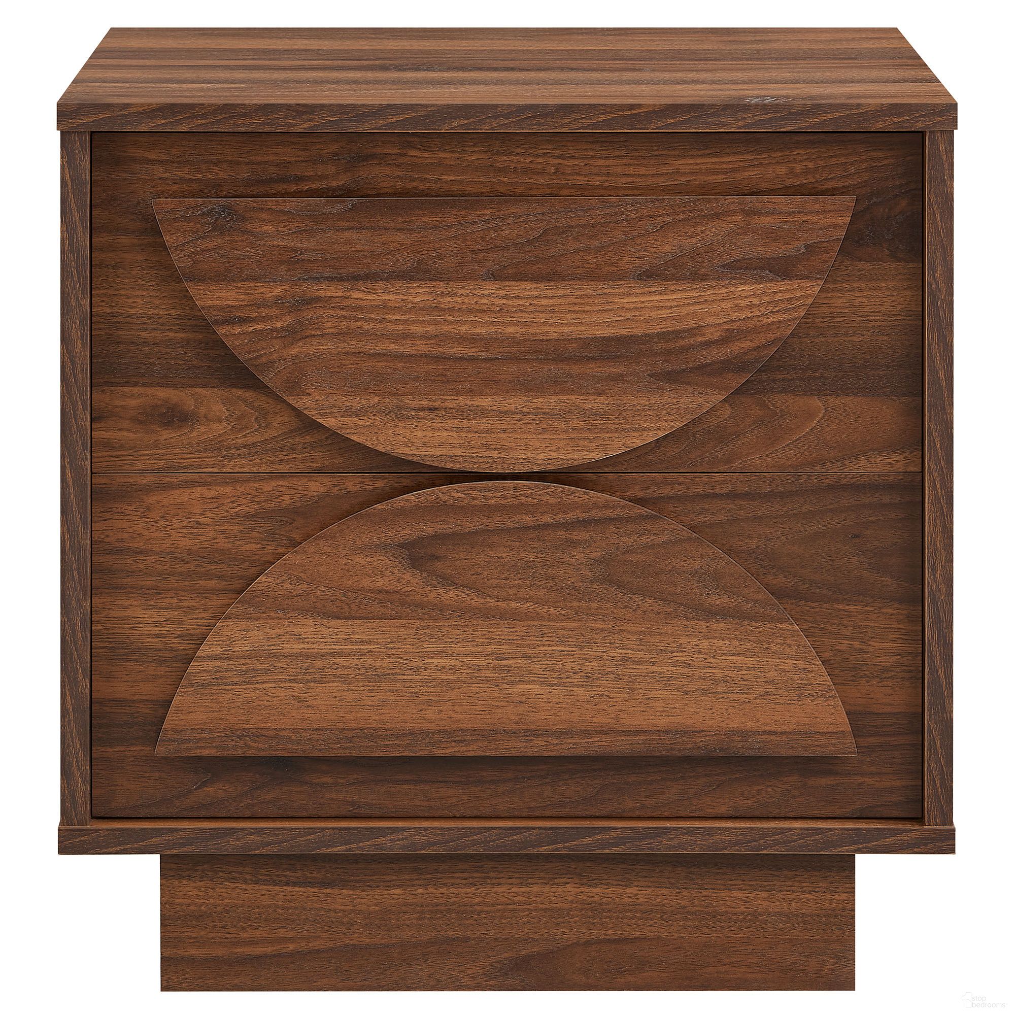 The appearance of Bulwark 2-Drawer Nightstand In Walnut designed by Modway in the modern / contemporary interior design. This walnut piece of furniture was selected by 1StopBedrooms from Bulwark Collection to add a touch of cosiness and style into your home. Sku: MOD-7162-WAL. Material: Wood.