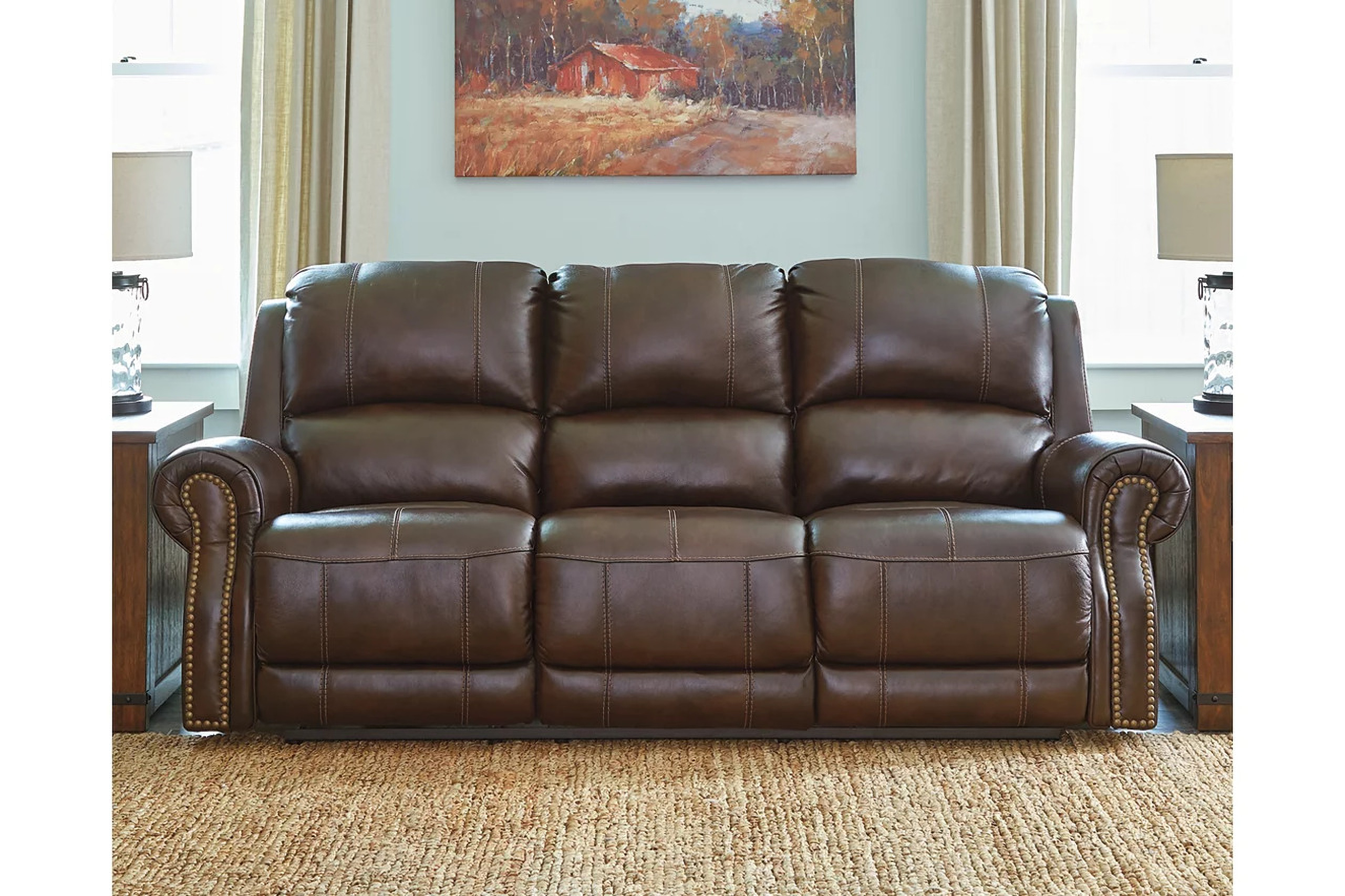 Buncrana Power Reclining Sofa With Adjustable Headrest In